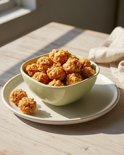Chicken Popcorn: Bite-sized dehydrated chicken treats